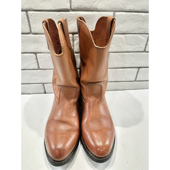 Cowboy Work Boots Leather MADE IN USA Sz 9 Oil & Chemical Resistant Soles - Picture 2 of 16
